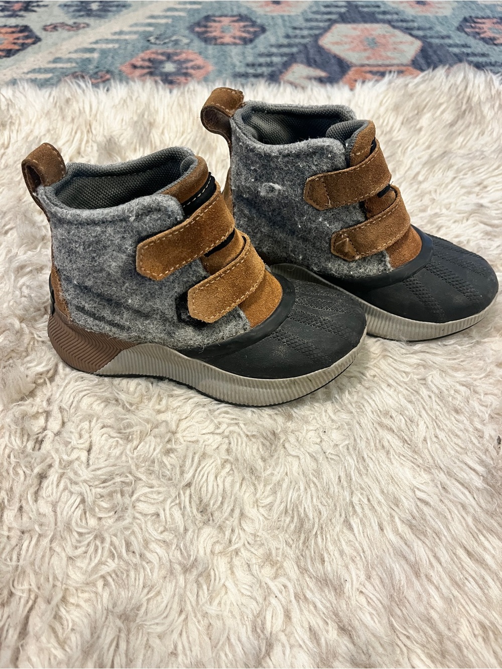 Sorel Kids Wool and Leather Winter Boots